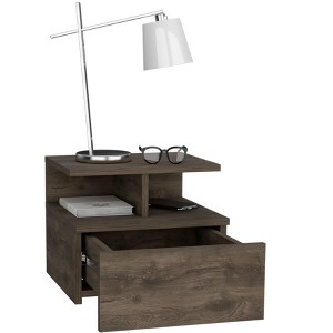 FONTOI Floating Nightstand with Drawer&Open Top Shelves, End Table for Living Room, Bedroom - 1 of 4