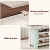 60" Counter Height Dining Table for 4, Farmhouse Rectangular Tall Bar Height Kitchen Dining Table with Deepened Wine Rack & Shelves for Kitchen, Bar - 4 of 4