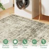 Indoor Rug - Washable Floral Thin Non Slip Low Pile, Stain Resistant with Reinforced Edges, Foldable for Living Room, Bedroom, Kitchen - 2 of 4