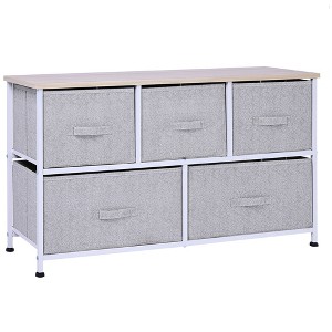 NicBex 5 Drawers Dresser for Bedroom,Fabric Dresser with Wooden Platform,Dressers for Kids Room,Living Room,Entry and Hallway,Gray - 1 of 4