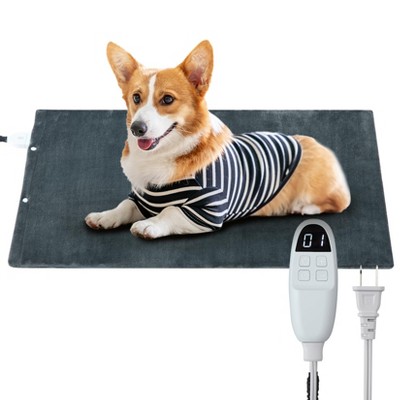 Pet Heating Pad, Dog Cat Heating Pad 28X16 Inch - 6-Temp Electric Warmer with 5 Auto-Off Timer Chew-Resistant Cord Machine Washable
