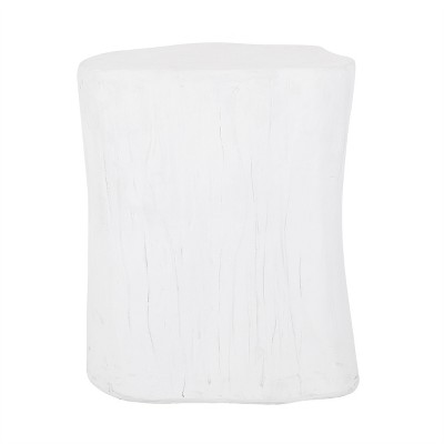 GDFStudio Boniare Outdoor Lightweight Concrete Side Table, Antique White