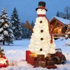 4FT Pre-Lit Snowman-Shaped Christmas Tree with 100 Lights, 380 PVC Branch Tips, Artificial Xmas Tree for Indoor/Outdoor Holiday Decor - 3 of 4