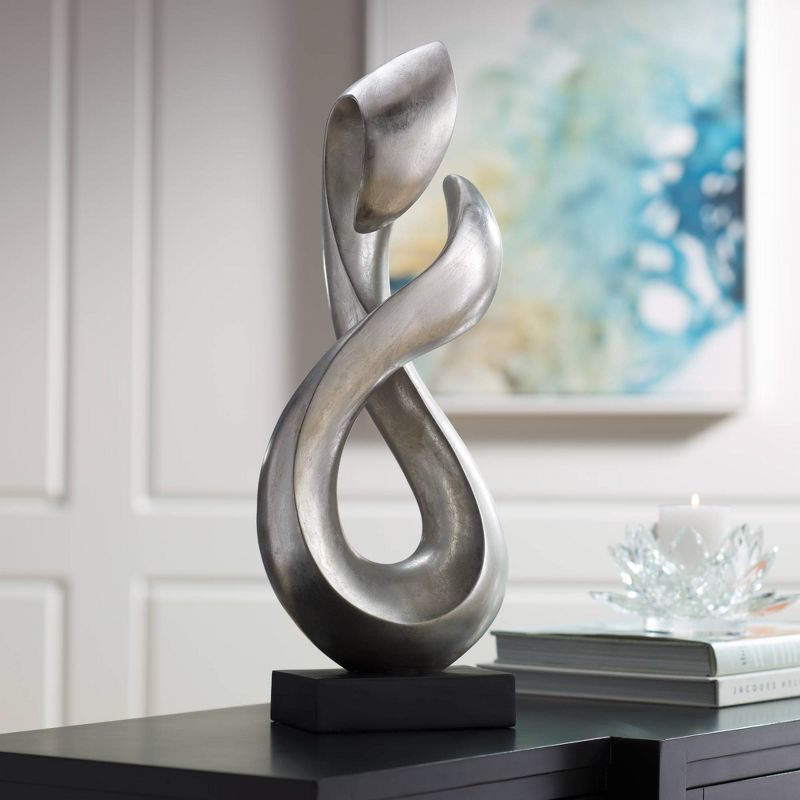 Studio 55D Open Infinity 24 1/2" High Silver Finish Modern Sculpture, 2 of 8