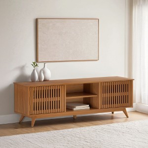 Plank+Beam Mid Century Modern Solid Wood TV Stand with 2 Doors - 1 of 4