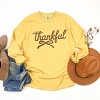 Thankful Coquette Distressed - Womens Garment Dyed Long Sleeve - 3 of 3