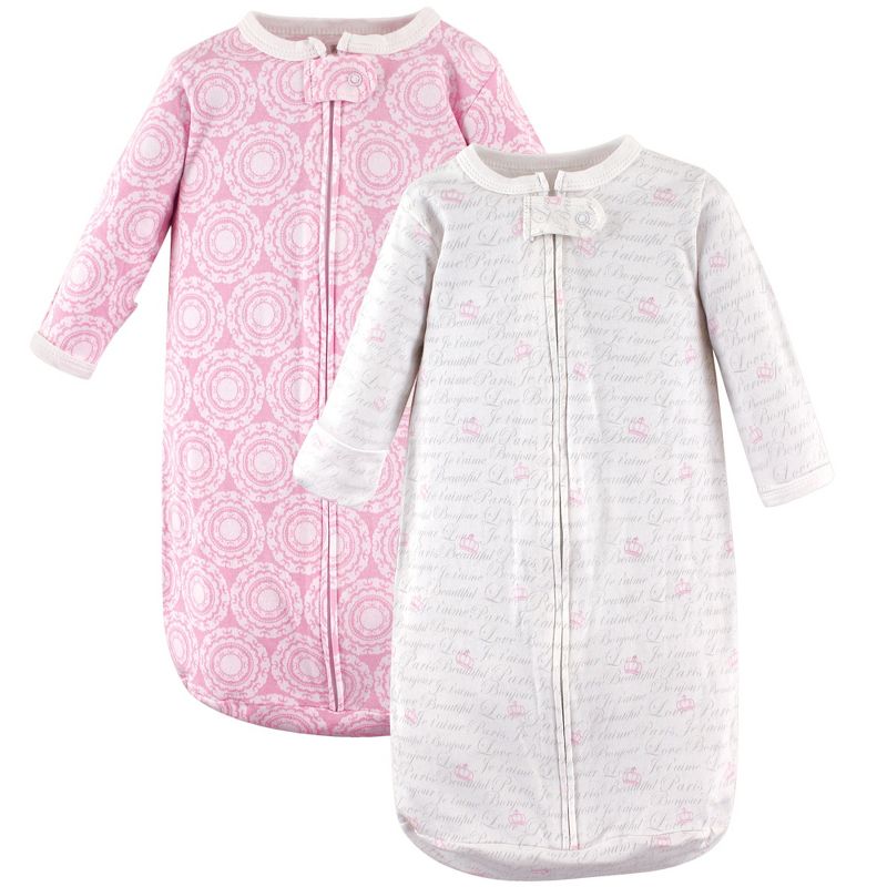 Hudson Baby Infant Girl Cotton Long-Sleeve Wearable Sleeping Bag, Sack, Blanket, Script, 1 of 5