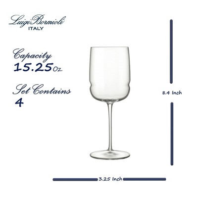 Luigi Bormioli 15.25 oz. Clear Crystal Chardonnay Wine Glasses Set