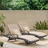 GDFStudio Olivia Rattan Armed  Adjustable Chaise Lounges with Striated Cushion(Set of 2) - 2 of 4