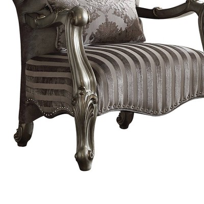 Elegant White Velvet Wood Accent Chair with Pillow