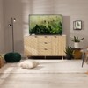 Natural Wood Buffet Cabinet with 3 Drawers, 2 Doors, and Adjustable Shelf - Freestanding Sideboard Console for Entryway, Hallway, and Living Room - 4 of 4