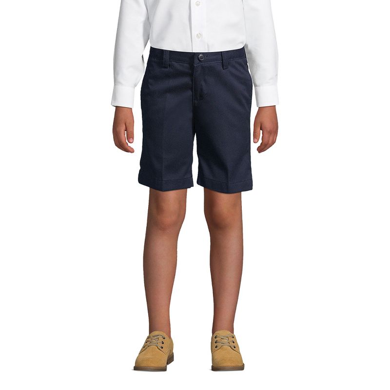 Lands' End School Uniform Little Kids Slim Plain Front Stain Resistant Wrinkle Resistant Chino Shorts, 3 of 4