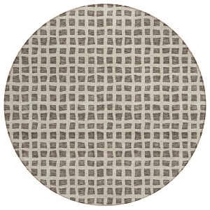 Brown Taupe And Ivory Geometric Washable Indoor Outdoor Area Rug - 1 of 4