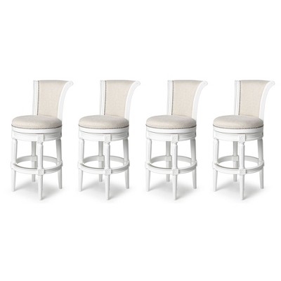 Maven Lane Wooden Swivel Upholstered Kitchen Stool, Set of 4