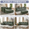 113.5'' U-Shaped Corduroy Sectional Sofa with Storage Ottoman - 6-Seat Convertible Couch for Living Room - 4 of 4