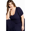 Women's Plus Size Mila Plain Dress - navy | CITY CHIC - image 3 of 4