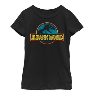 Girl's Jurassic World Color Outline Logo T-Shirt - 1 of 3