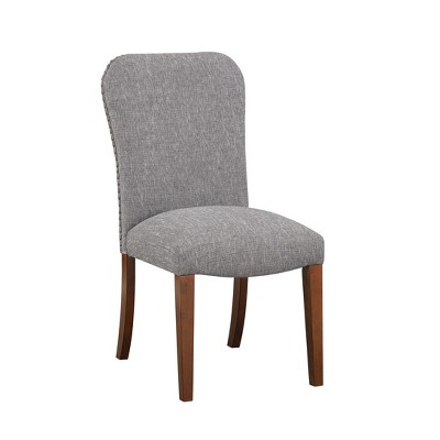NicBex 2 Piece Set Dining Chair with Wood Legs Modern Upholstered Padded Seats Dining Room Furniture,Gray
