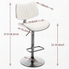 Walnut Bentwood Bar Stools Mid Century Modern Adjustable Counter Height Black Leather Upholstered 360°Swivel Bar Chairs - 3 of 4