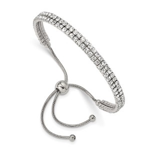 Chisel Stainless Steel Polished Preciosa Crystal Adjustable Bracelet - 1 of 3