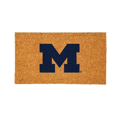 EvergreenNCAAMichigan Wolverines Logo Natural Coir 28 x 16 Inches Indoor Outdoor Doormat