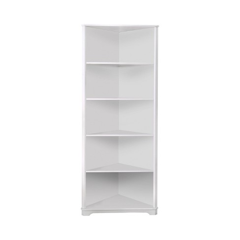 78 Mcafee Contemporary 5 Tier Corner Bookshelf White Iohomes