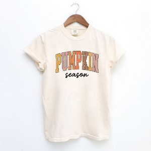 Simply Sage Market Women's Pumpkin Season Grunge Short Sleeve Garment Dyed Tee - 1 of 4
