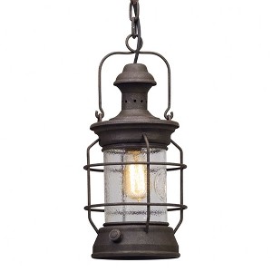 Troy Lighting Atkins 1 - Light Pendant in  Centennial Rust Clear Textured Shade - 1 of 1