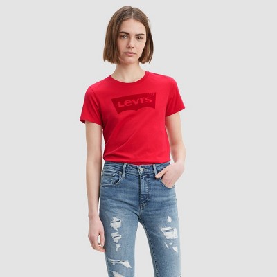 womens red levi jeans