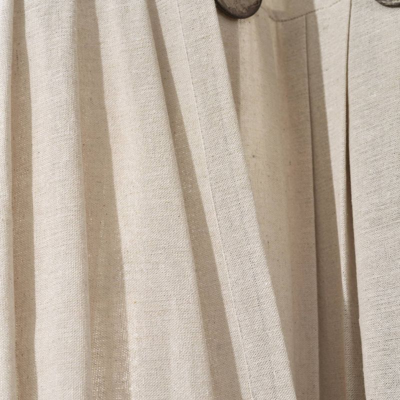 Set of 2 Farmhouse Linen Button Kitchen Curtain Tiers - Lush Décor, 6 of 8