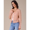 INSPIRE CHIC Women's Long Sleeve Button Down Knit Hollow Out V Neck Cropped Cardigans - 2 of 4