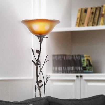 Pinecone Collection 72" Bronze Adjustable Torchiere Lamp