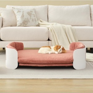 Dog Sofa Bed for Small Dogs and Cats,Elevated Pet Couch with Washable Cover, Indoor Small Dog Sofa for Living Room - LAOTIES - 1 of 4