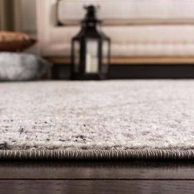 Elegant Gray & Ivory Synthetic 4' x 6' Hand-Knotted Area Rug