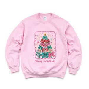 Merry Christmas Bow Tree - Women's Graphic Sweatshirt - 1 of 4