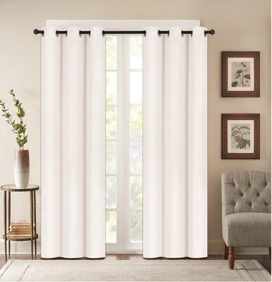 Embossed Solid Blackout Grommet Curtain Panels (Set of 2)