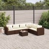 vidaXL Patio Lounge Set Brown PE rattan 7 Piece Set Adjustable Feet - 2 of 4