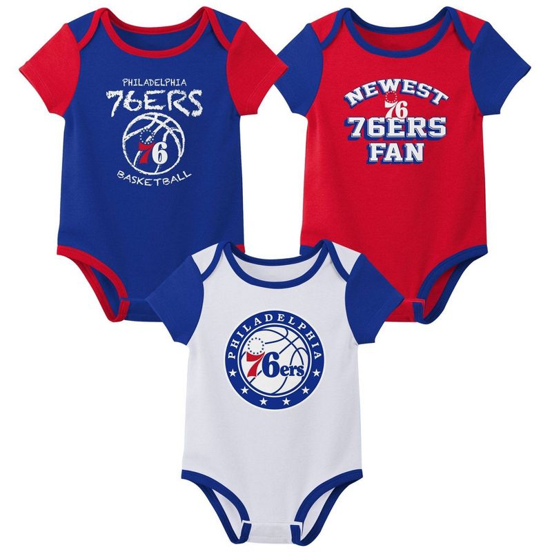NBA Philadelphia 76ers Infant Boys&#39; 3pk Bodysuit Set, 1 of 5