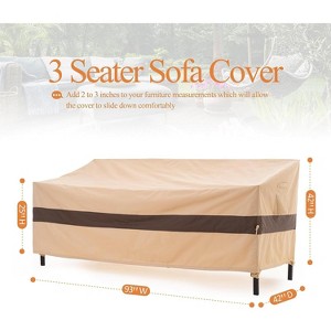 Waterproof Outdoor Patio Sofa/Loveseat/Bench Cover - Beige+Coffee - Dancing Garden Collection - 1 of 4