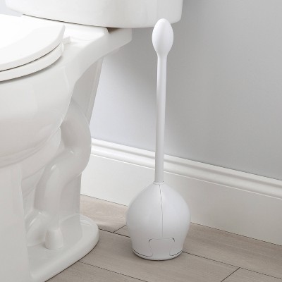 White Plastic Tulip Toilet Brush with Holder