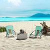Outsunny Set of 2 Folding Beach Chair, Beach Chairs with Mesh Back, Carry Bag and Cup Holder for Outdoor Camping Lawn Sports Picnic, Turquoise - 2 of 4