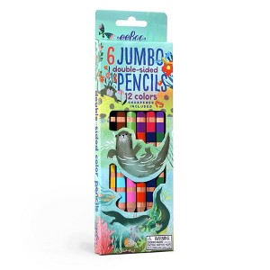 eeBoo: Otters at Play Jumbo Double-Sided Color Pencils Set of 6 - 1 of 4