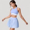 Anna-Kaci Active Women's High Neck Crop Top with Contrast Stripe Hem and Fitted Athletic Design - 4 of 4