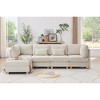 MYINDA Corduroy Sectional Couch with Ottoman Chaise, L Shaped 4-seat Sofa for Living Room - 2 of 4