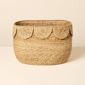 Natural Woven Scalloped Storage Basket - Hearth & Hand™ with Magnolia - 1 of 3