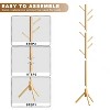 LunaLulinlk Coat Rack Freestanding,Wooden Coat Tree with 8 Hooks and 3 Adjustable Section Height （Log） - 2 of 4