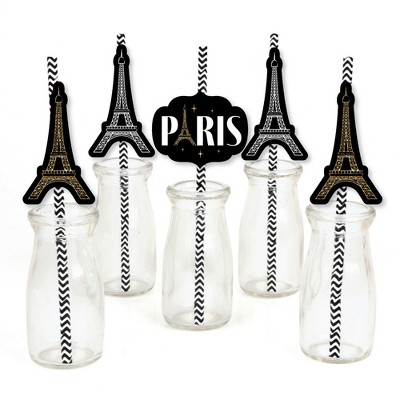 A Day in Paris Eiffel Tower Reusable Straws 10ct