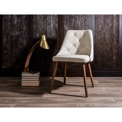 Giovanni Cream Faux Leather Upholstered Parsons Side Chair