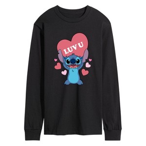 Men's - Lilo and Stitch - Luv U Long Sleeve Graphic T-Shirt - 1 of 4