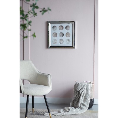 Fisfet 19.7x19.7" Ares Crystal Mirror Framed Wall Art on Mellow Golden Tint Background